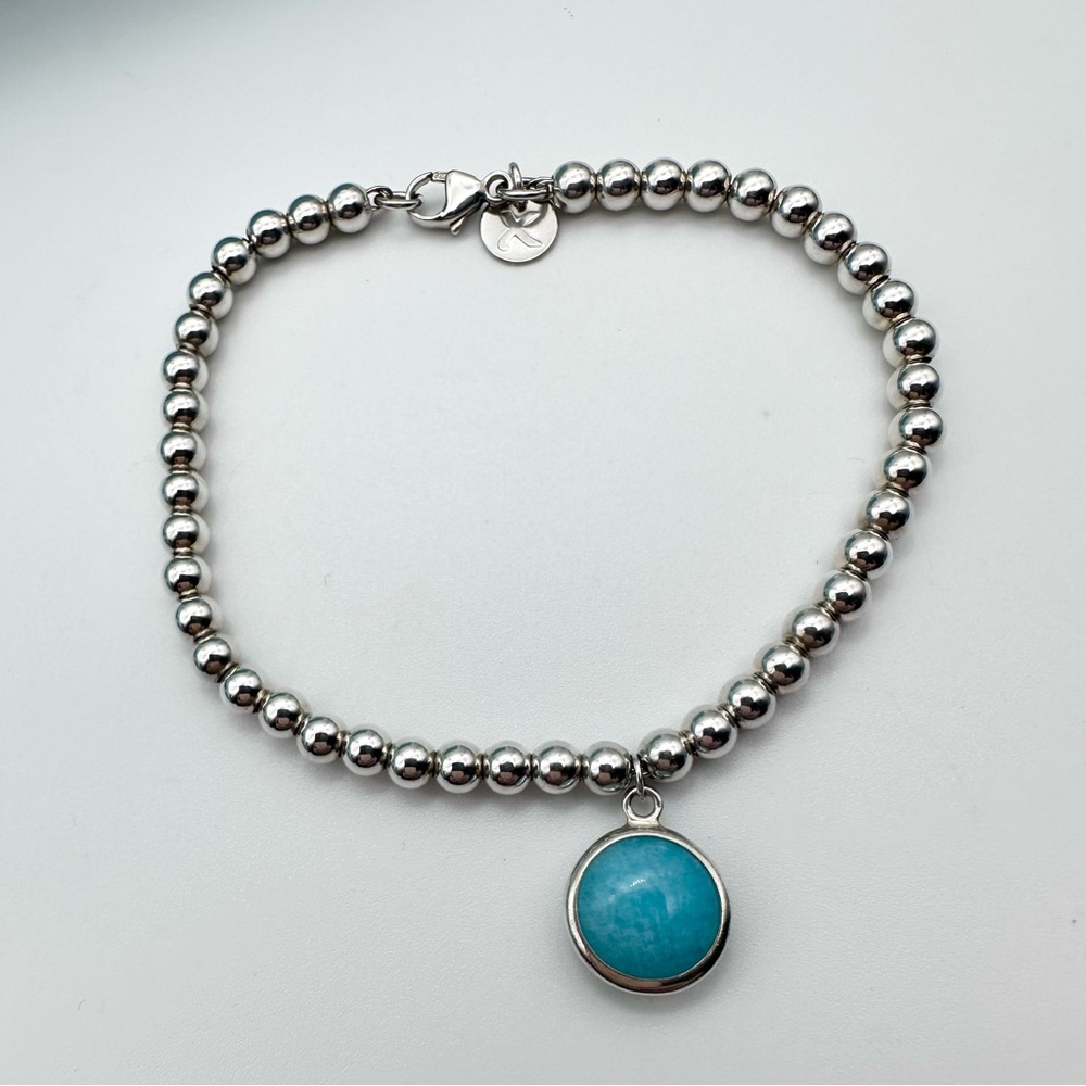 Tiffany & Co. Paloma Picasso sugar stack Amazonite bracelet in sterling silver